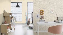 Vliesová tapeta jednobarevná béžová (0,53 x 10,05 m) / Vliesové tapety na zeď Liverna 555837 Rasch