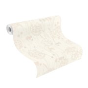 Vliesová tapeta bílé a krémové rostliny (0,53 x 10,05 m) / Vliesové tapety na zeď My Moments 320510 Rasch