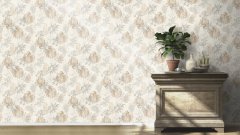 Vliesová tapeta béžové a šedé palmové listy (0,53 x 10,05 m) / Vliesové tapety na zeď My Moments 320619 Rasch