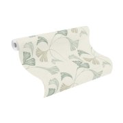 Vliesová tapeta zelená, bílá, rostlinný vzor (0,53 x 10,05 m) / Vliesové tapety na zeď My Moments 581508 Rasch