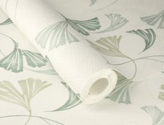 Vliesová tapeta zelená, bílá, rostlinný vzor (0,53 x 10,05 m) / Vliesové tapety na zeď My Moments 581508 Rasch