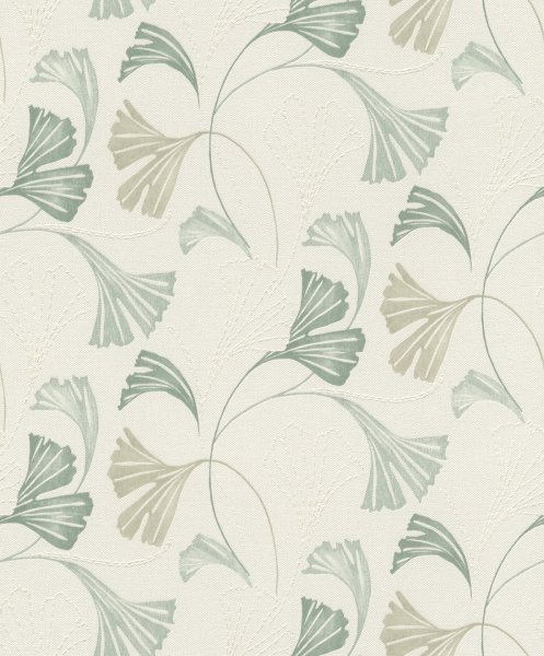 Vliesová tapeta zelená, bílá, rostlinný vzor (0,53 x 10,05 m) / Vliesové tapety na zeď My Moments 581508 Rasch