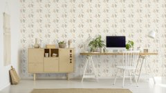 Vliesová tapeta hnědá, béžová, šedá, rostlinný vzor (0,53 x 10,05 m) / Vliesové tapety na zeď My Moments 581515 Rasch