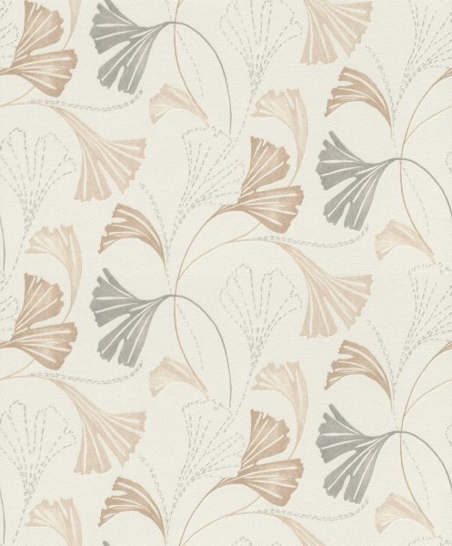 Vliesová tapeta hnědá, béžová, šedá, rostlinný vzor (0,53 x 10,05 m) / Vliesové tapety na zeď My Moments 581515 Rasch
