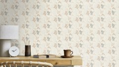 Vliesová tapeta hnědá, béžová, šedá, rostlinný vzor (0,53 x 10,05 m) / Vliesové tapety na zeď My Moments 581515 Rasch