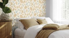 Vliesová tapeta tyrkysová, hnědá, krémová, listy (0,53 x 10,05 m) / Vliesové tapety na zeď My Moments 582710 Rasch