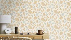 Vliesová tapeta tyrkysová, hnědá, krémová, listy (0,53 x 10,05 m) / Vliesové tapety na Vliesová tapeta tyrkysová, hnědá, krémová, listy (0,53 x 10,05 m) / Vliesové tapety na zeď My Moments 582710 Raschzeď My Moments 582710 Rasch