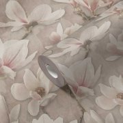 Květy magnolie - netkaná (vliesová) tapeta na stěnu 396101 květinový vzor s jemnou textilní strukturou - německý výrobce A.S.Création