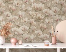 Květy magnolie - netkaná (vliesová) tapeta na stěnu 396101 květinový vzor s jemnou textilní strukturou - německý výrobce A.S.Création