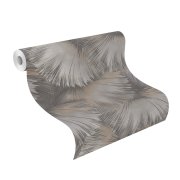 Vliesová tapeta černá, šedá, zlatá - vějíře 659788 / Tapety na zeď Incanto (0,53 x 10,05 m) Rasch