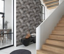 Vliesová tapeta černá, šedá, zlatá - vějíře 659788 / Tapety na zeď Incanto (0,53 x 10,05 m) Rasch
