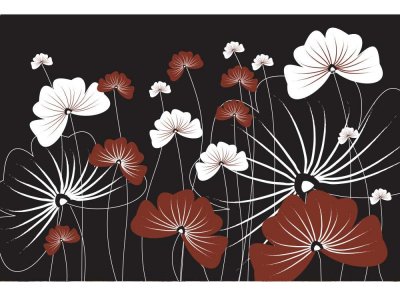Vliesová fototapeta Květiny na černém pozadí 375 x 250 cm + lepidlo zdarma / MS-5-0156 vliesové fototapety na zeď DIMEX