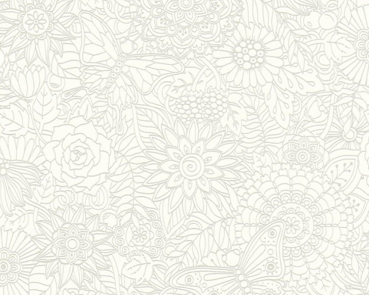 Dětská vliesová tapeta 35816-1 bílá, etno, květy / Vliesové tapety pro děti 358161 Boys and Girls 6 (0,53 x 10,05 m) A.S.Création