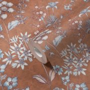 Vliesová tapeta květinový vzor - hnědá, modrá 4002391173 (0,53 x 10,05 m) A.S.Création