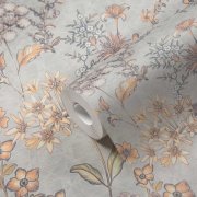 Vliesová tapeta květinový vzor - oranžová, šedá 4002391171 (0,53 x 10,05 m) A.S.Création