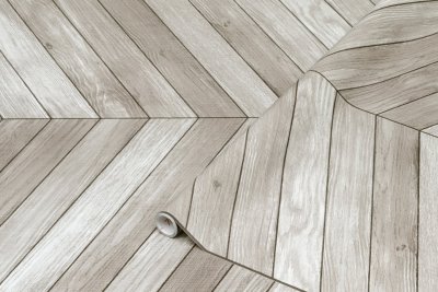 Samolepicí fólie parketový vzor, dřevo, šedá barva,  šířka 67,5 cm, metráž - 2008346 / samolepící tapeta šedé parkety Chevron 200-8346 d-c-fix