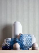 Vliesová vintage tapeta, tyrkysové, modré, zelené a šedé proužky - vliesová tapeta na zeď od A.S.Création z kolekce Maison Charme