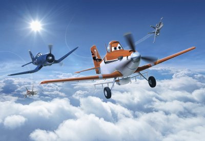 Dětská fototapeta 8 dílná Disney Letadla 8-465 / Dětské fototapety Komar Planes Above the Clods (368 x 254 cm)