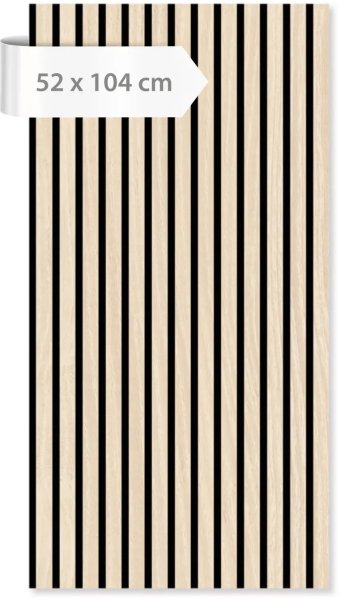 Akustický lamelový panel dřevo, světlá dubová dýha, 52 x 104 cm / Modular Wall 136702  A.S.Création