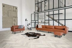 Akustický lamelový panel pravé dřevo, světlá dubová dýha na filcovém podkladu, rozměr 104 x 52 cm z kolekce Modular Wall A.S.Création - DD136702