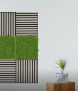 Akustický lamelový panel pravé dřevo, šedá dubová dýha na filcovém podkladu, rozměr 104 x 52 cm z kolekce Modular Wall A.S.Création - DD136704