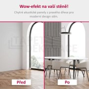 Akustický lamelový panel pravé dřevo, šedá dubová dýha na filcovém podkladu, rozměr 104 x 52 cm z kolekce Modular Wall A.S.Création - DD136704