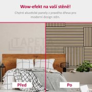 Akustický lamelový panel pravé dřevo, střední dubová dýha na filcovém podkladu, rozměr 104 x 52 cm z kolekce Modular Wall A.S.Création - DD136700
