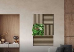 Akustický lamelový panel pravé dřevo, tmavá dubová dýha na filcovém podkladu, rozměr 104 x 52 cm z kolekce Modular Wall A.S.Création - DD136706