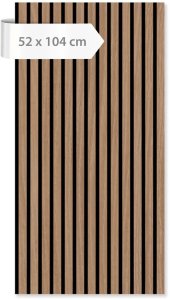 Akustický lamelový panel dřevo, tmavá dubová dýha, 52 x 104 cm / Modular Wall 136706 A.S.Création