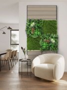Akustický panel zelené květy a rostliny, imitace živých rostlin na filcovém podkladu, rozměr 52 x 52 cm z kolekce Modular Wall A.S.Création - DD136692