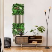 Akustický panel zelené květy a rostliny, imitace živých rostlin na filcovém podkladu, rozměr 52 x 52 cm z kolekce Modular Wall A.S.Création - DD136692