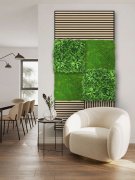 Akustický panel zelené květy a rostliny, imitace živých rostlin na filcovém podkladu, rozměr 52 x 52 cm z kolekce Modular Wall A.S.Création - DD136693
