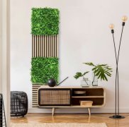 Akustický panel zelené květy a rostliny, imitace živých rostlin na filcovém podkladu, rozměr 52 x 52 cm z kolekce Modular Wall A.S.Création - DD136693