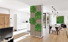 Akustický panel zelené květy a rostliny, imitace živých rostlin na filcovém podkladu, rozměr 52 x 52 cm z kolekce Modular Wall A.S.Création - DD136693