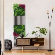 Akustický panel zelené a červené květy a rostliny, imitace živých rostlin na filcovém podkladu, rozměr 52 x 52 cm z kolekce Modular Wall A.S.Création - DD136694