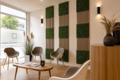 Akustický panel zelené rostliny, imitace živých rostlin na filcovém podkladu, rozměr 52 x 52 cm z kolekce Modular Wall A.S.Création - DD136695