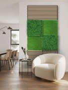 Akustický panel zelené rostliny, imitace živých rostlin na filcovém podkladu, rozměr 52 x 52 cm z kolekce Modular Wall A.S.Création - DD136695
