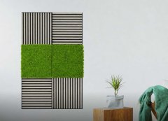 Akustický panel mech a zelené rostliny, imitace živých rostlin na filcovém podkladu, rozměr 52 x 52 cm z kolekce Modular Wall A.S.Création - DD136696