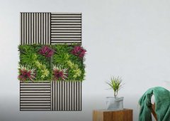 Akustický panel zelené květy a rostliny, imitace živých rostlin na filcovém podkladu, rozměr 52 x 52 cm z kolekce Modular Wall A.S.Création - DD136734