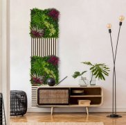 Akustický panel zelené květy a rostliny, imitace živých rostlin na filcovém podkladu, rozměr 52 x 52 cm z kolekce Modular Wall A.S.Création - DD136734
