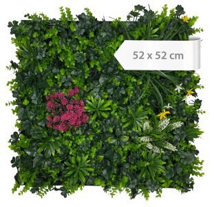 Akustický panel zelené a červené trávy, květiny a rostliny, věrná imitace, 52 x 52 cm / Modular Wall 136732 AS Création