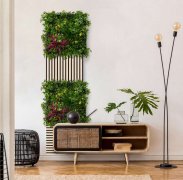 Akustický panel zelené, červené a žluté květiny, trávy a rostliny, imitace živých rostlin na filcovém podkladu, rozměr 52 x 52 cm z kolekce Modular Wall A.S.Création - DD136731