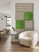 Mechový akustický panel, umělé rostliny a motiv mechu na filcovém podkladu, rozměr 52 x 52 cm z kolekce Modular Wall A.S.Création - DD136682