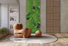 Mechový akustický panel, umělé rostliny a motiv mechu na filcovém podkladu, rozměr 52 x 52 cm z kolekce Modular Wall A.S.Création - DD136682