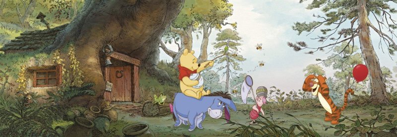 Fototapeta dětská 4 dílná Komar / Fototapety dětské 4 dílné (368 x 127cm) Disney Pooh 4-413