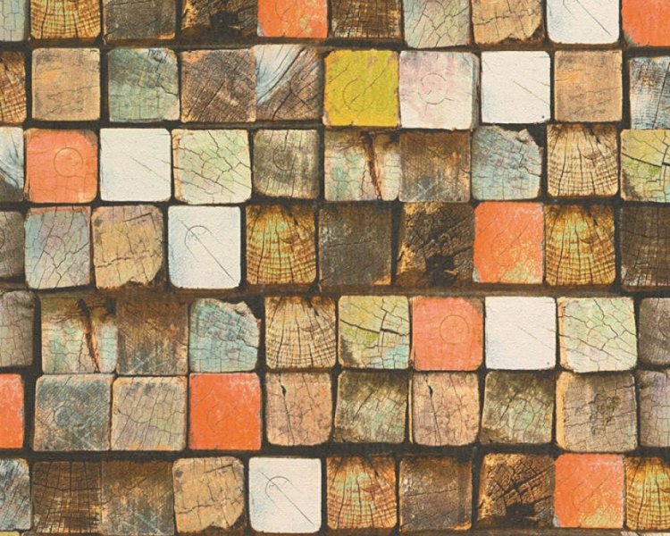 Vliesová tapeta 34452-1 barevné dřevo / Tapety na zeď 344521 Wood´n Stone 2 (0,53 x 10,05 m) A.S.Création