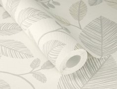 Vliesová tapeta šedá, bílá, béžová, listy (0,53 x 10,05 m) / Vliesové tapety na zeď My Moments 582741 Rasch