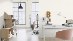 Vliesová tapeta jednobarevná krémová, listy (0,53 x 10,05 m) / Vliesové tapety na zeď My Moments 633368 Rasch