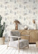 Vliesová tapeta retro geometrická šedá (0,53 x 10,05 m) / Vliesové tapety na zeď My Moments 735956 Rasch