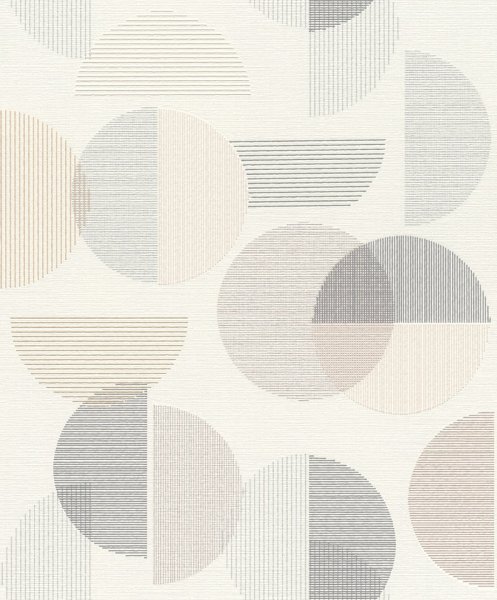 Vliesová tapeta retro geometrická šedá (0,53 x 10,05 m) / Vliesové tapety na zeď My Moments 735956 Rasch